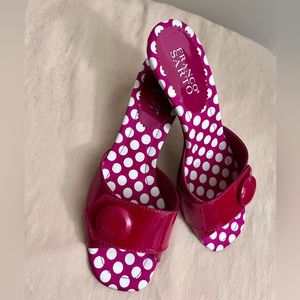 Polka Dot Franco Sarto Kitten Heels